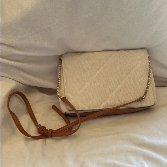 A New Day Cream Crossbody Bag with Tan Strap - Picture 3 of 9